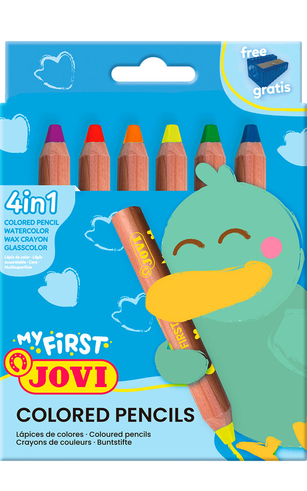 Etui de 6 crayons assortis 4 en 1 "My First"