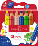 Set de 6 crayons Grippy avec taille-crayon