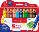 Set de 10 crayons Grippy avec taille-crayon