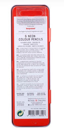 Boîte metal 6 crayons de couleurs fluos