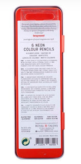 Boîte metal 6 crayons de couleurs fluos