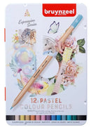 Boîte metal 12 crayons de couleurs pastels
