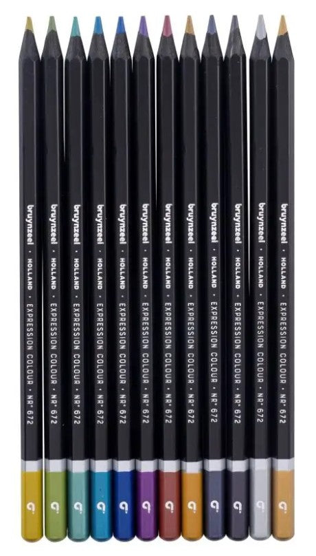 Boîte metal 12 crayons de couleurs métalliques