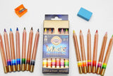 Boîte 12 + 1 crayons magic courts avec accessoires