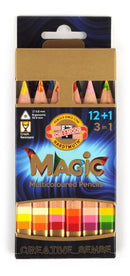 Boîte 12 + 1 crayons magic courts avec accessoires
