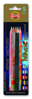 Blister 5 crayons magic 12 mm - Couleurs assorties