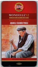 Boîte métal de 12 crayons aquarellables Mondeluz