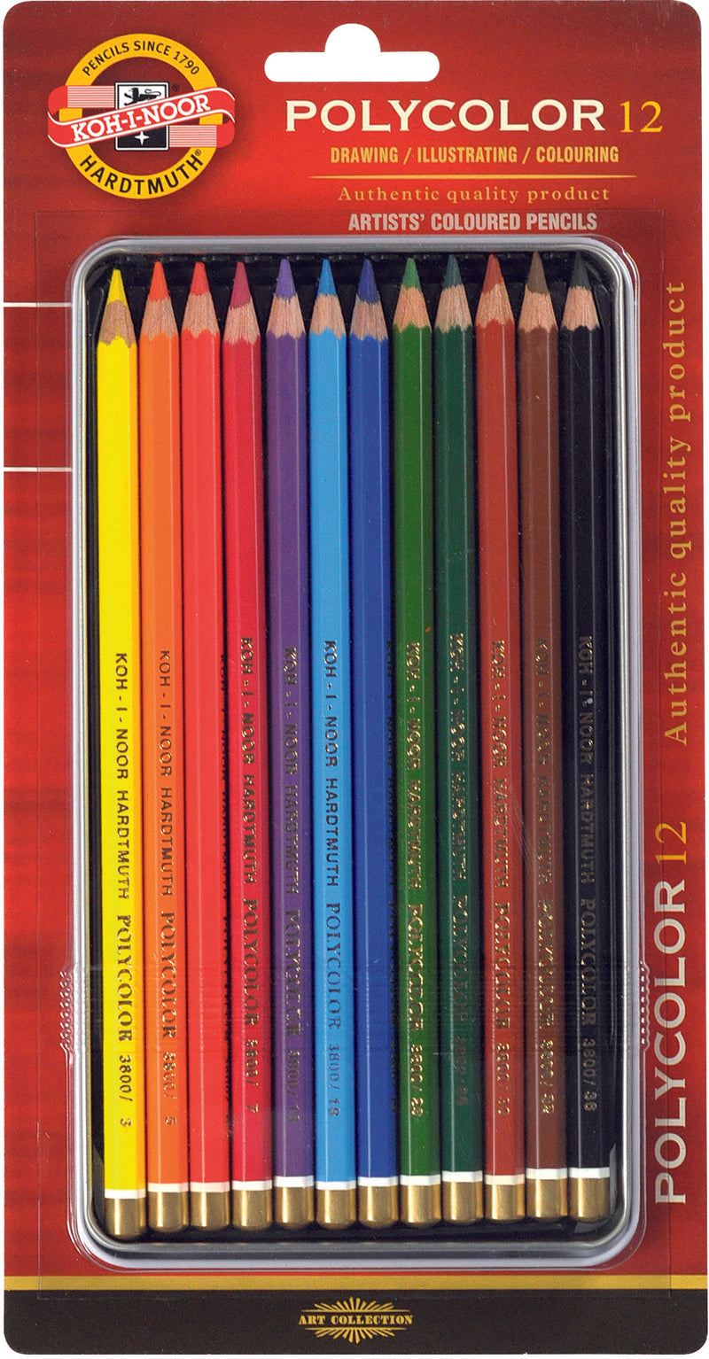 Crayon de couleur Polycolor - Boîte de 12 assortis