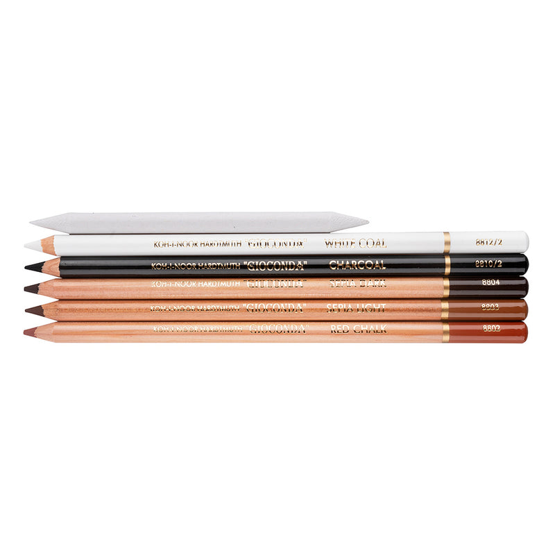 Etui de 6 crayons beaux-arts - Teintes brunes