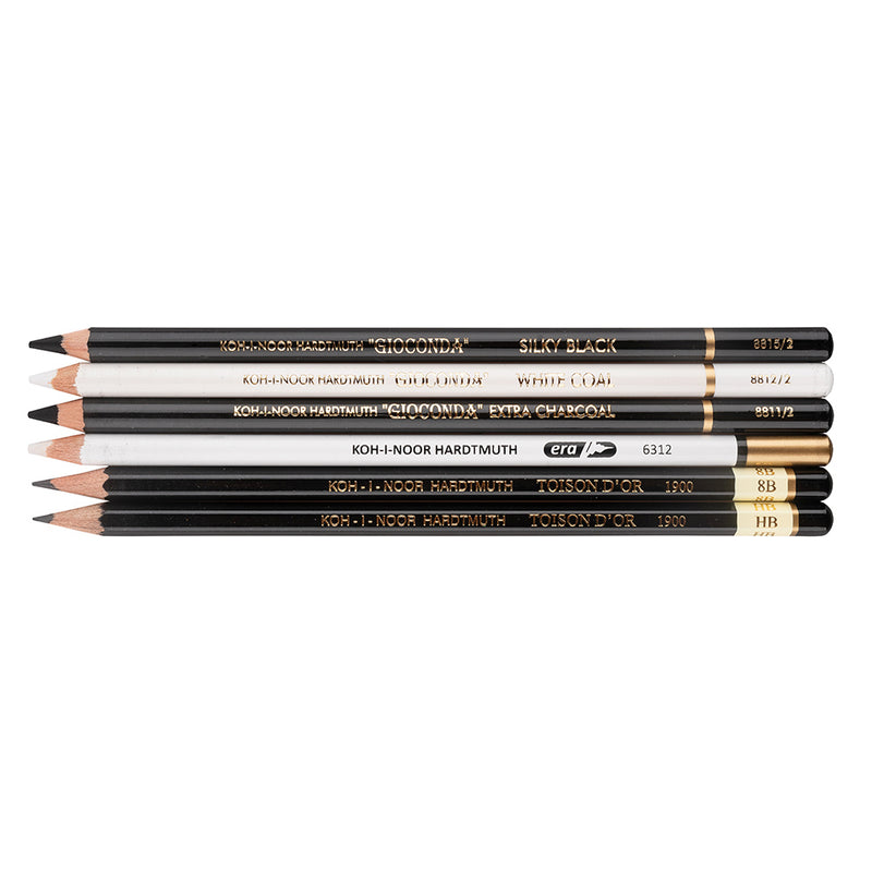 Etui de 6 crayons beaux-arts - Teintes noires