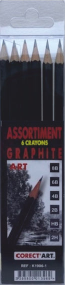 Etui de 6 crayons Graphite Toison d'or Art - 8B à 2H