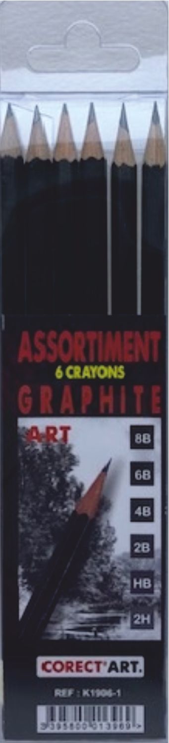 Etui de 6 crayons Graphite Toison d'or Art - 8B à 2H