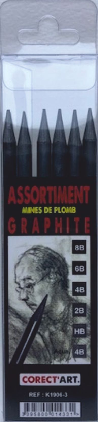 Etui de 6 mines de plomb - 8B à HB