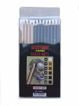 Etui de 12 crayons Beaux-Arts - Teintes brunes & noires