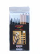 Etui de 12 crayons Beaux-Arts - Teintes brunes & noires et Mines de plomb