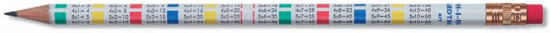 Crayon graphite HB bout gomme - Tables multiplications
