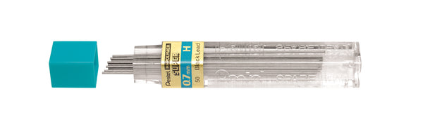Etui de 12 mines graphite Hi-polymer SUPER diamètre 0,7 mm. H