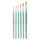 Pochette de 6 pinceaux Ronds assortis polyamide doré  - Manche court