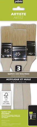 Pochette de 3 Spalters - plats - Soie beau blanc