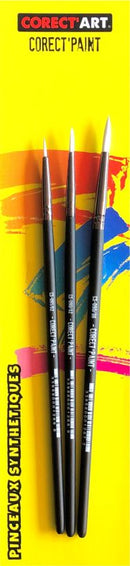 Pochette de 3 pinceaux ronds