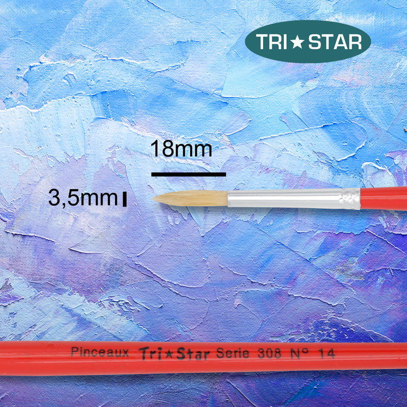 Pinceau scolaire Tri Star 308 Rond - 12 tailles