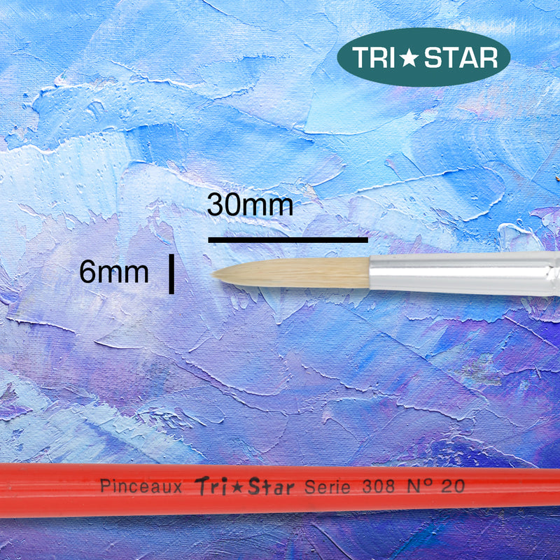 Pinceau scolaire Tri Star 308 Rond - 12 tailles