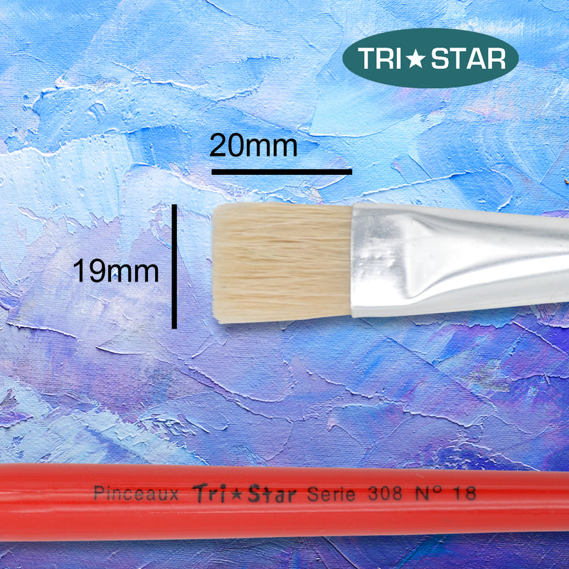 Pinceau scolaire Tri Star 308 Plat - 12 tailles
