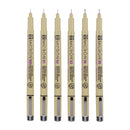 Set de 6 feutres noirs Pigma micron 005/ 01/ 02/ 03/ 05/ 08mm