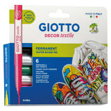 Etui accrochable de 6 feutres Décor Textile - Giotto