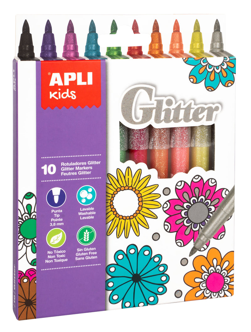 Set de 10 feutres glitter