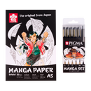Set de 6 feutres Pigma Manga + Bloc 20 feuilles format A5