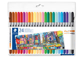 Etui 24 feutres double-pointe 3 mm et 0,5-0,8 mm - Staedtler