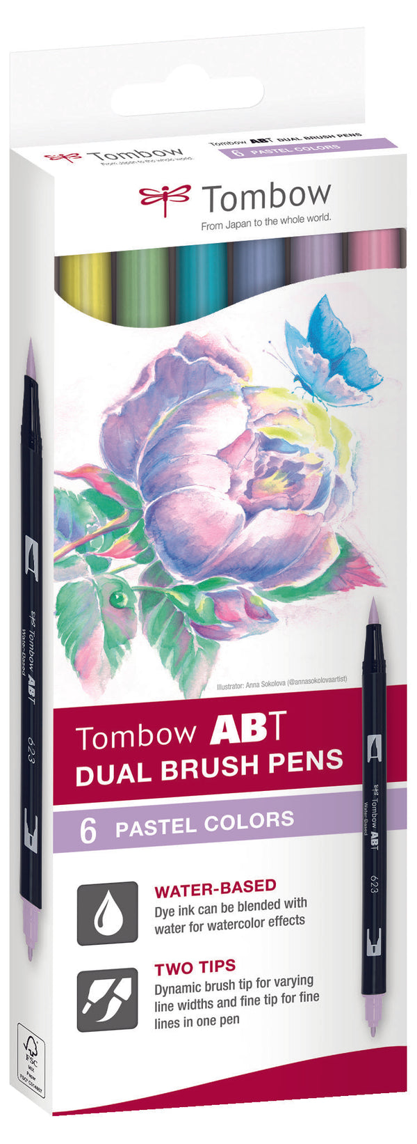 Feutre dual brush pen ABT étui 6 "Pastel"