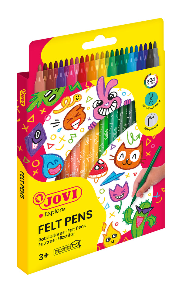 Crayon à papier GENERIQUE 24 feutres de coloriage pour Journal 0,4 mm  Double pointes feutre fine et pinceau Couleur à l'eau Stylos de dessin  pour étudiant