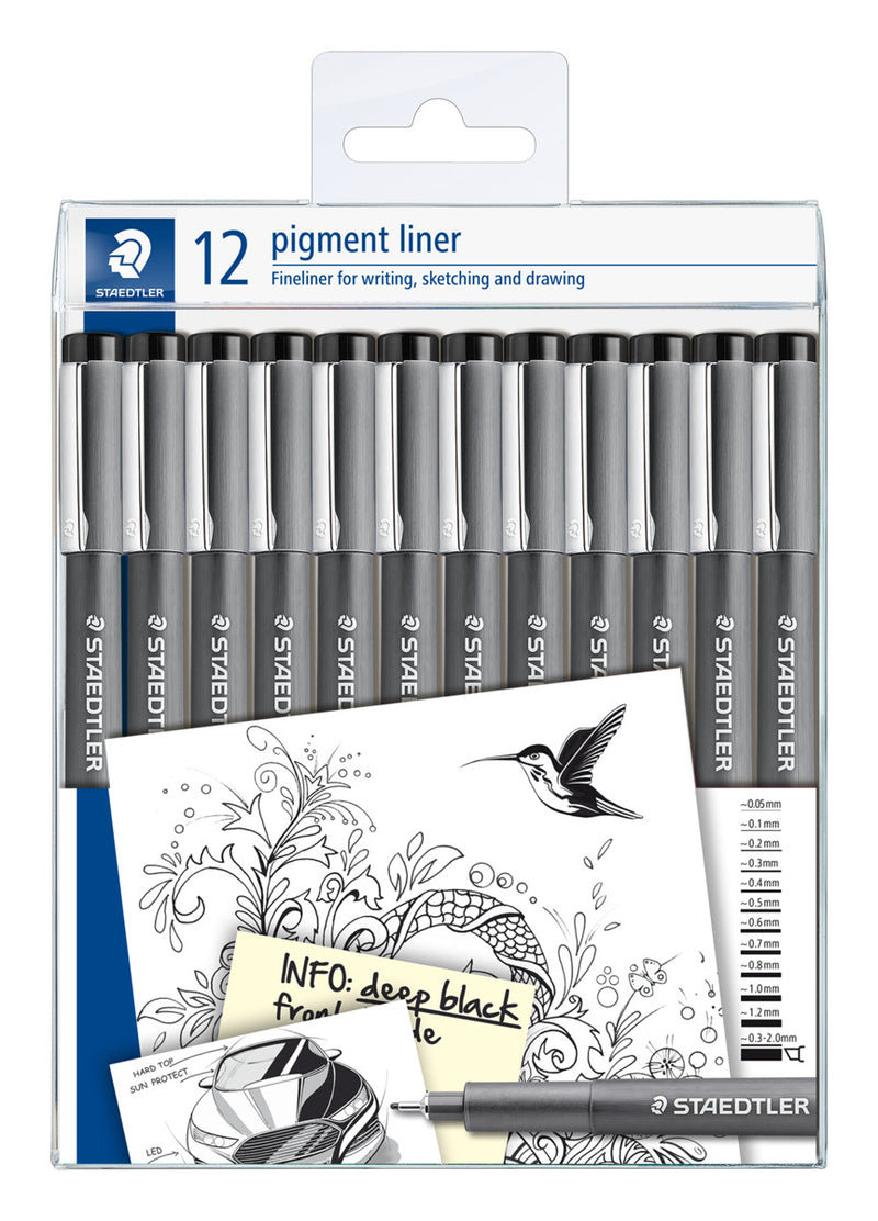 Pochette de 12 feutres Pigment Liner