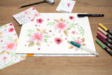 Set feutre ABT Aquarelle floral