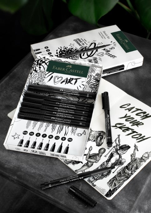 Set Sketch 8 feutres Pitt Artist Pens assortis + carnet de croquis