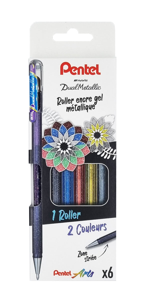 Stylo gel roller encre métallisé poch 6