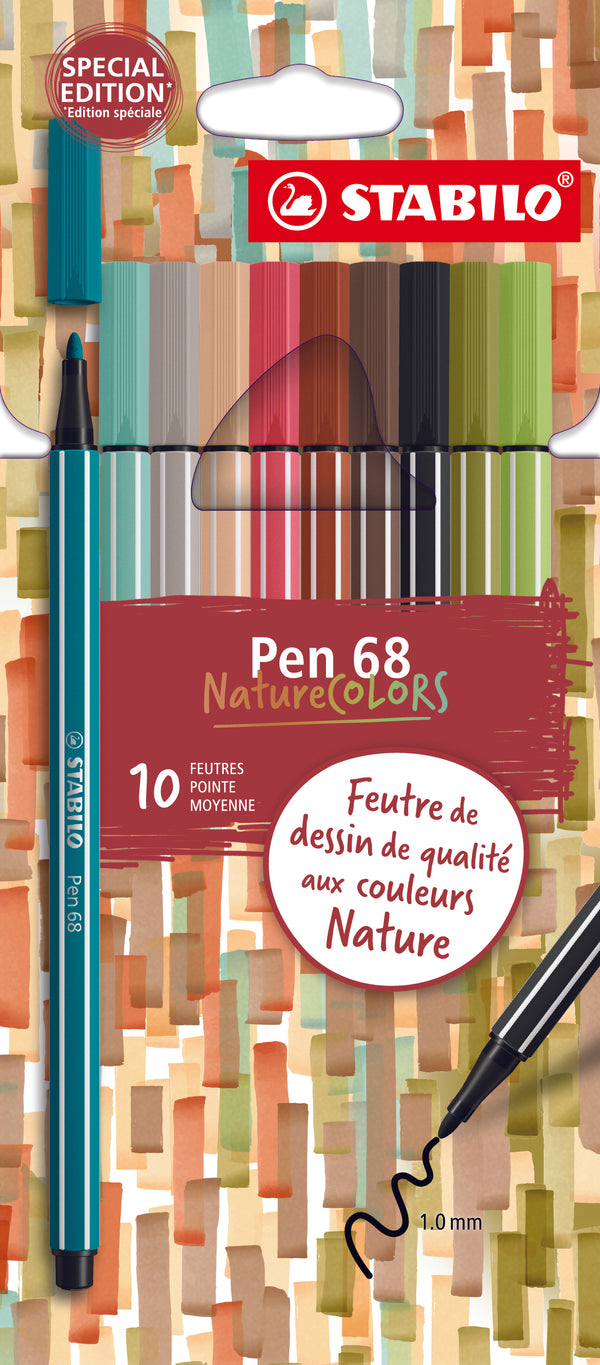 Etui de 10 feutres Pen 68 couleurs Nature