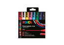 Etui de 8 marqueurs Posca PC5M assortis - Couleurs classiques