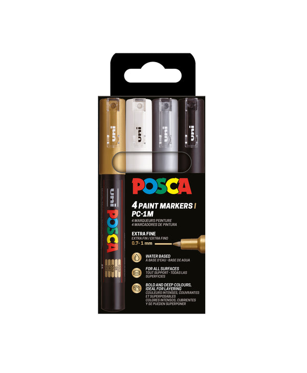 Set de 4 marqueurs Posca PC1MC assortis - Couleurs festives