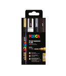 Set de 4 marqueurs Posca PC5M assortis - Couleurs festives