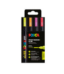 Set de 4 marqueurs Posca PC5M assortis - Couleurs fluo