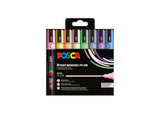 Etui de 8 marqueurs Posca PC5M assortis - Couleurs pastels