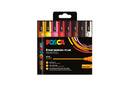 Etui de 8 marqueurs Posca PC5M assortis - Couleurs chaudes