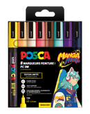 Set 8 marqueurs Posca PC3M assortis -Edition limitée Manga - Uni-ball