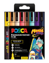 Set 8 marqueurs Posca PC3M assortis -Edition limitée Manga - Uni-ball