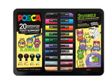 Malette métal noire 20 marqueurs Posca "Street Kawaii" (Gaston Stones) - Posca