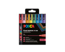 Etui de 8 marqueurs Posca PC3ML assortis - Couleurs pailletées - Posca
