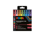 Etui de 8 marqueurs Posca PC3ML assortis - Couleurs pailletées - Posca